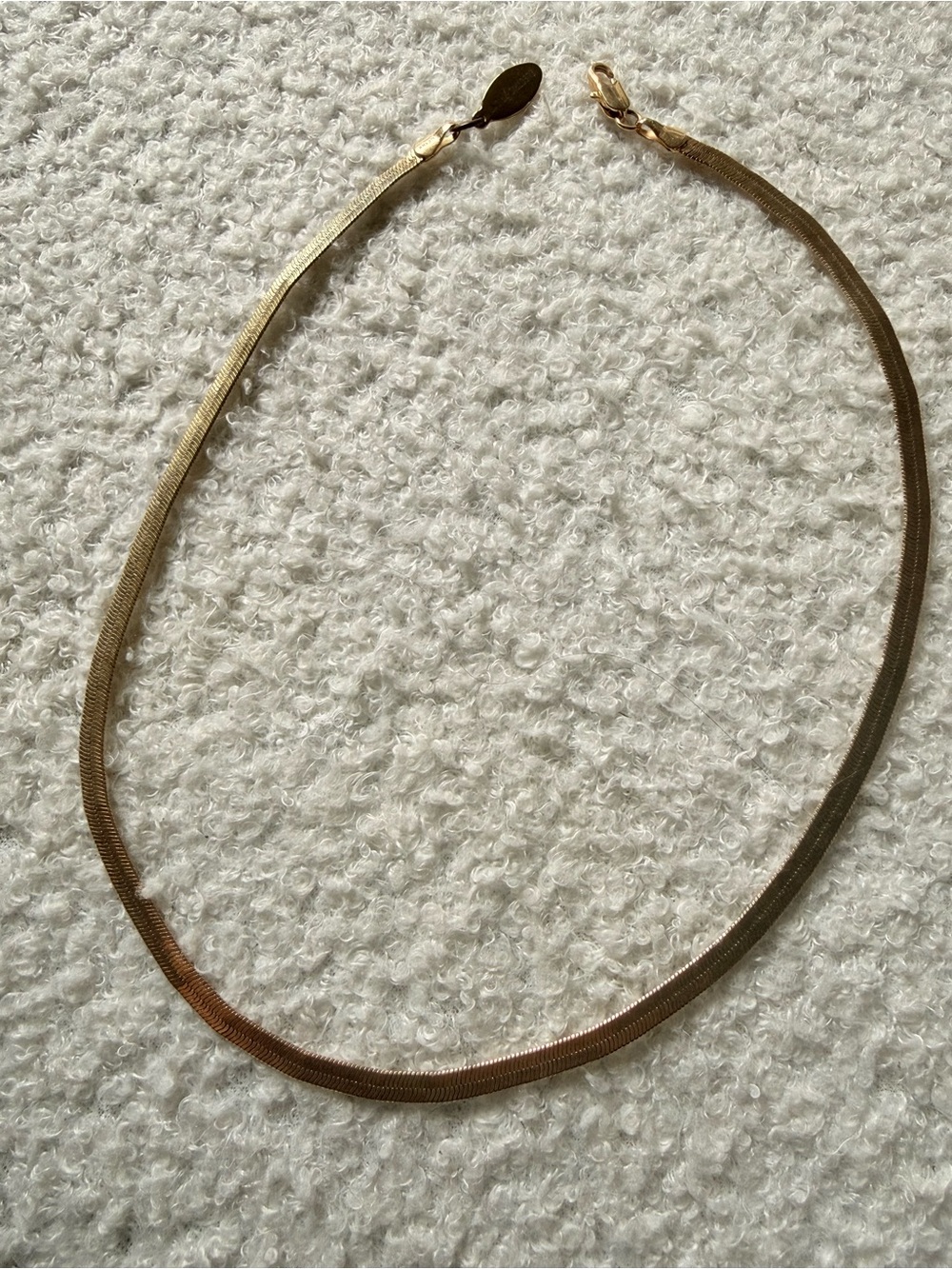 Classic Gold Tone Herringbone Necklace for Women